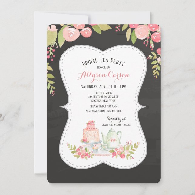 Invitation de Fête de la mariée de goûter (Devant)