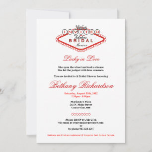 Invitation de Fête de la mariée de Las Vegas