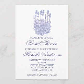 Invitation de Fête de la mariée de lavande