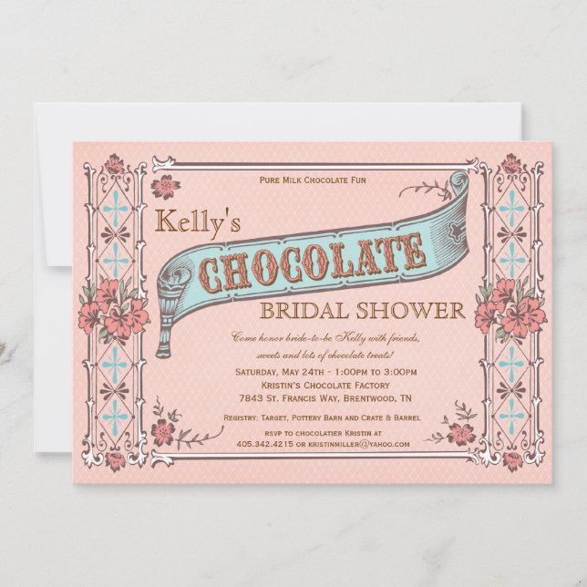 Invitation de Fête de la mariée de partie de (Devant)