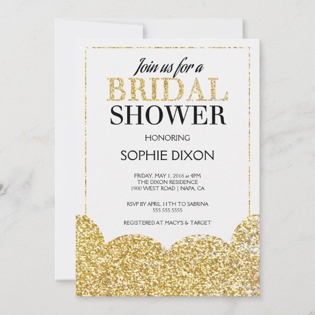 Invitation de Fête de la mariée de parties (Devant)