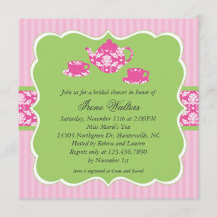 Invitation de Fête de la mariée de pot de thé