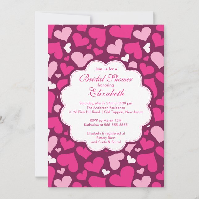 Invitation de Fête de la mariée de ressort de (Devant)