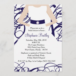 Invitation de Fête de la mariée de robe de mariage