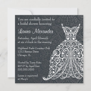 Invitation de Fête de la mariée de robe de mariage