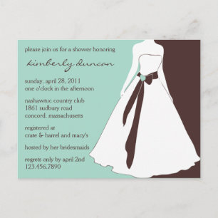 Invitation de Fête de la mariée de robe de mariage
