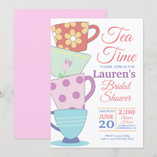 Invitation de Fête de la mariée de temps de thé
