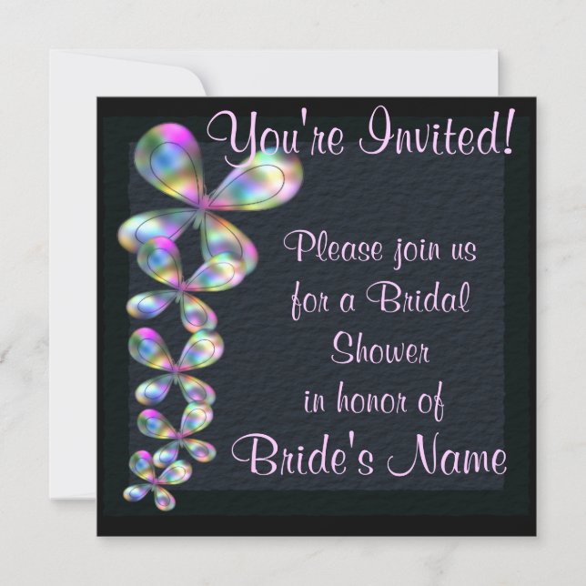 Invitation de Fête de la mariée de ton de bijou (Devant)