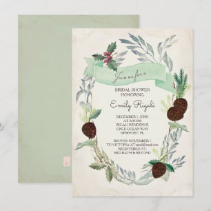 Invitation de Fête de la mariée de verdure d'hiver