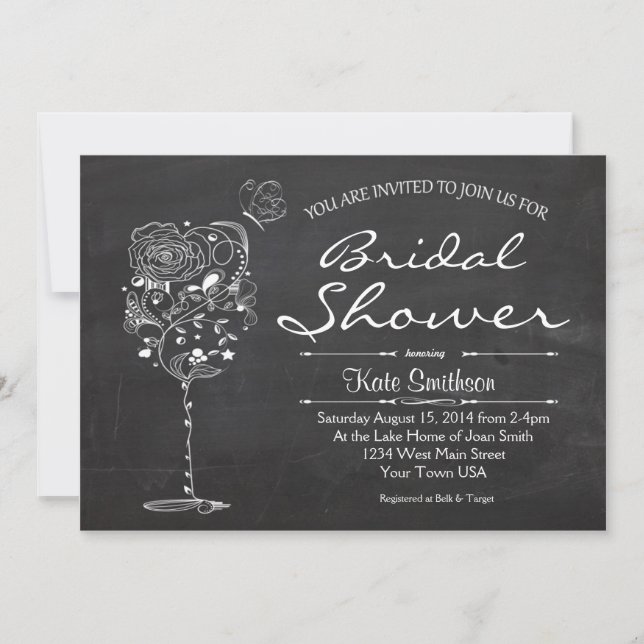 Invitation de Fête de la mariée de vin (Devant)
