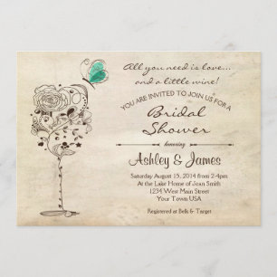 Invitation de Fête de la mariée de vin et de