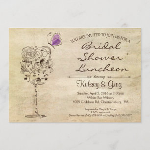 Invitation de Fête de la mariée de vin et de