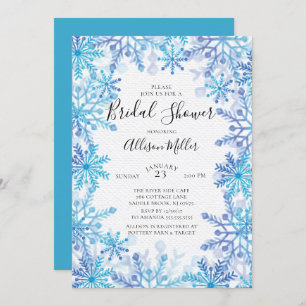 Invitation de Fête de la mariée d'hiver de flocons