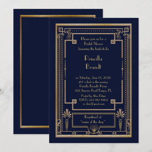 Invitation de Fête de la mariée, grande marine en
