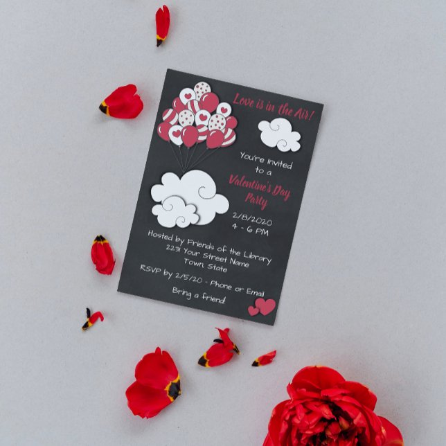 Invitation de fête de la Saint-Valentin adorable (Créateur téléchargé)