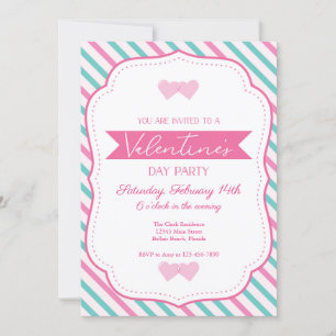 Invitation de fête de la Saint-Valentin Rose et Tu