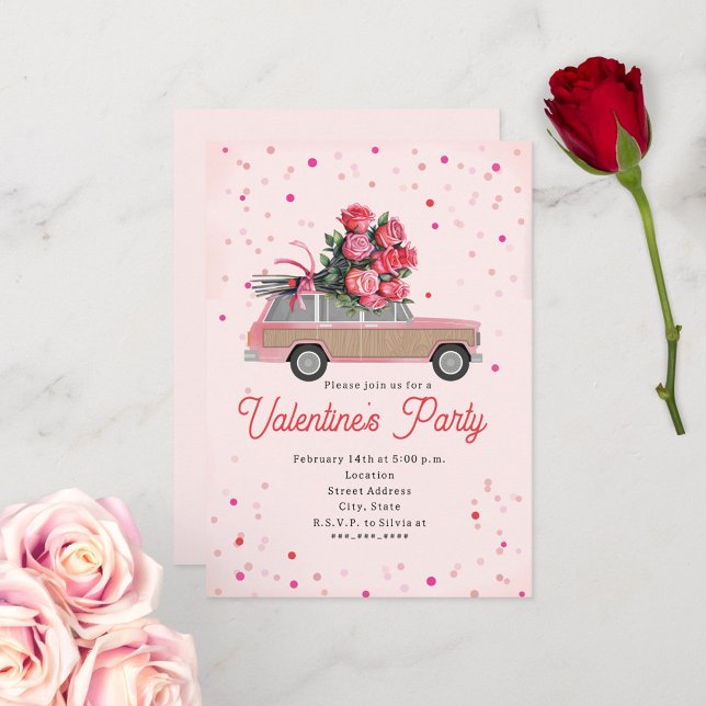 Invitation de fête de la Saint-Valentin SUV Truck  (Créateur téléchargé)