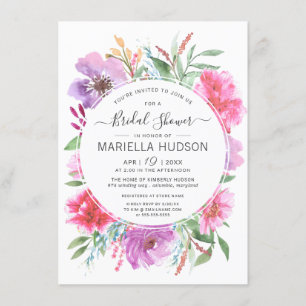 Invitation de Fête de l'mariée de bouquet botaniqu