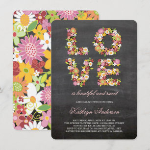 Invitation de Fête de l'mariée de fleurs de fleur 