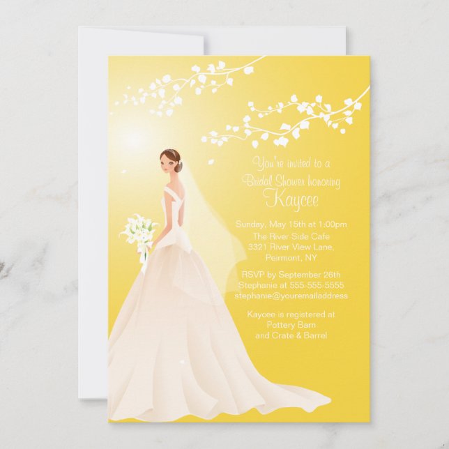 Invitation de Fête de l'mariée de mariée à la mode (Devant)