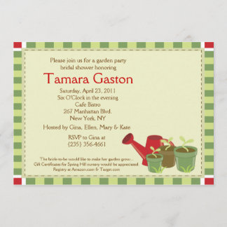 Invitation de Fête de l'mariée du Garden Party 5x7