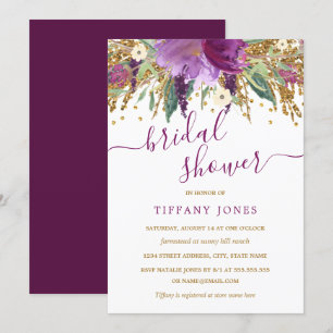 Invitation de Fête de l'mariée florale de Confetti