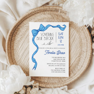 Invitation de Fête de Mariage avec un Ruban Bleu