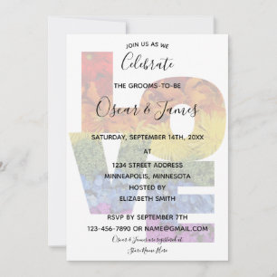 Invitation de fête de mariage de même sexe Fleurs 