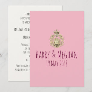 Invitation de fête de mariage royal de Harry et Me