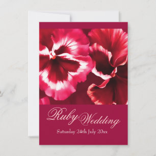Invitation de fête de mariage rubis 40 ans Rose & 