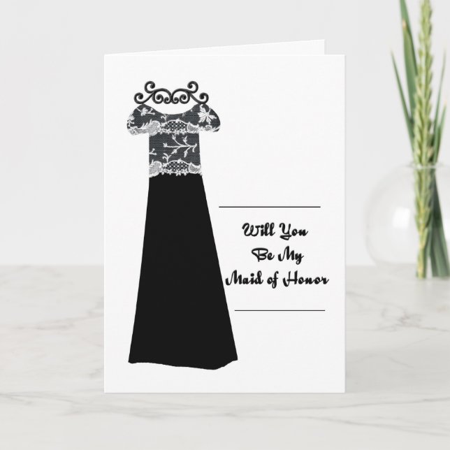 invitation de fête de mariée robe noire (Devant)