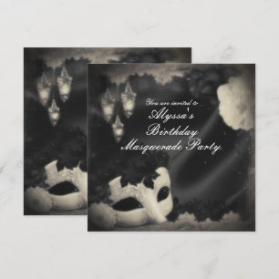 Invitation de fête de masque de masquerade vintage