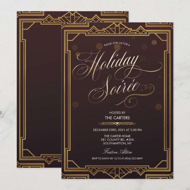 Invitation de fête de Noël (Devant / Derrière)