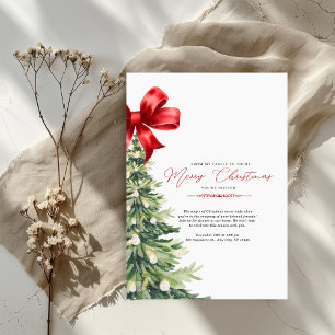 Invitation de fête de Noël à l'aquarelle florale r