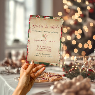 Invitation de fête de Noël avec courtepointe patch