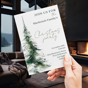 Invitation de fête de Noël avec un arbre abstrait