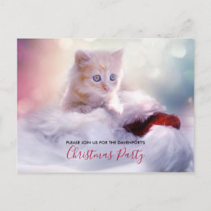 Invitation de fête de Noël chaton mignon