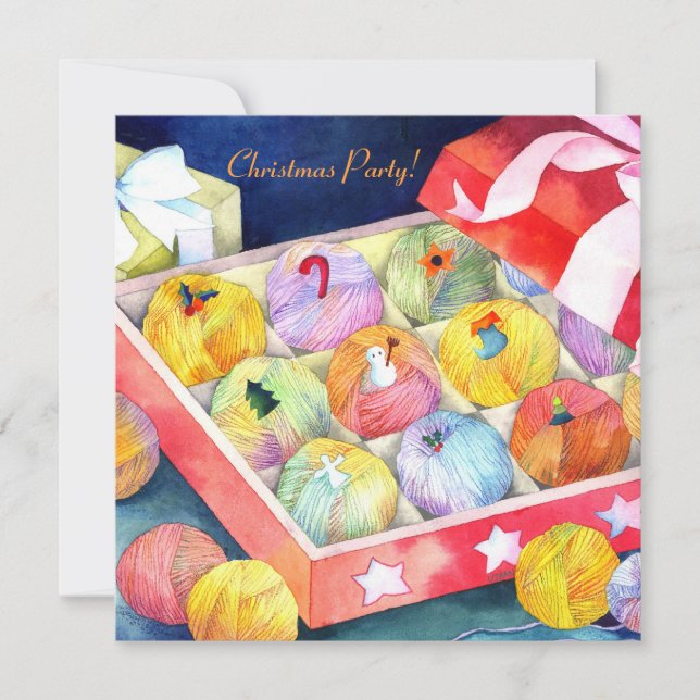 Invitation de fête de Noël de boîte-cadeau de (Devant)