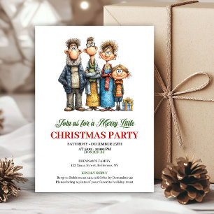 Invitation de fête de Noël de famille à l'aquarell