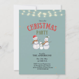 Invitation de fête de Noël de famille de bonhommes