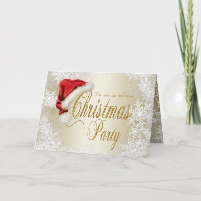 Invitation de fête de Noël de flocon de neige de (Devant)