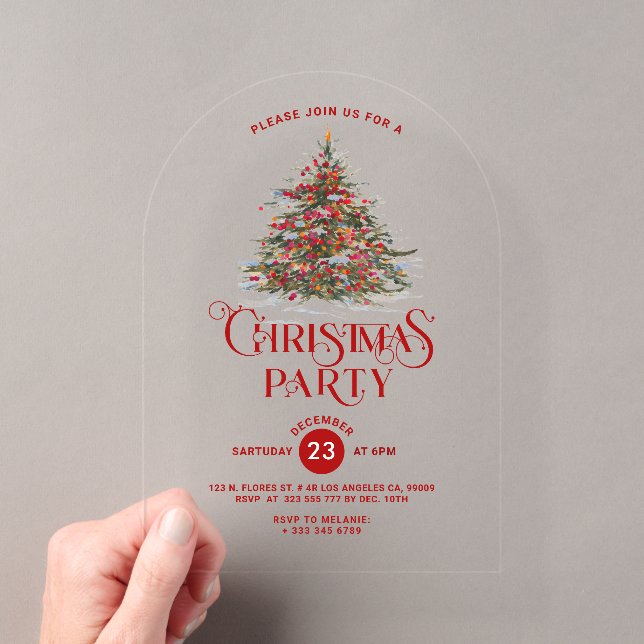 Invitation de fête de Noël de l'arbre de Noël déco (In situ (ordinateur de poche))