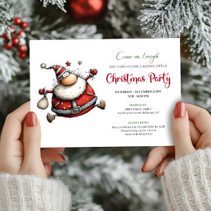 Invitation de fête de Noël de Père Noël de dessin