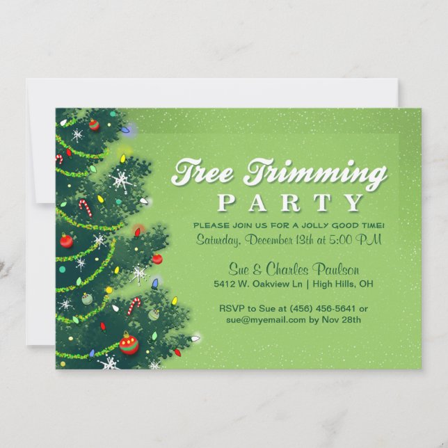 Invitation de fête de Noël de règlage d'arbre (Devant)