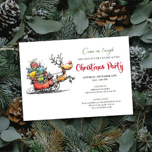 Invitation de fête de Noël de renne excentrique te
