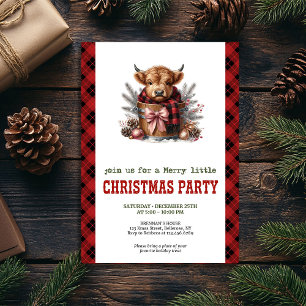 Invitation de fête de Noël de vache des Highlands