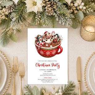 Invitation de fête de Noël de vaches fantaisistes