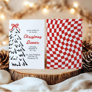 Invitation de fête de Noël dessinée à la main pour