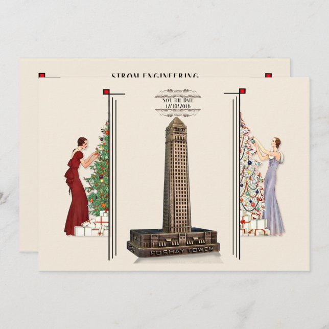 Invitation de fête de Noël d'ingénierie de Strom (Devant / Derrière)