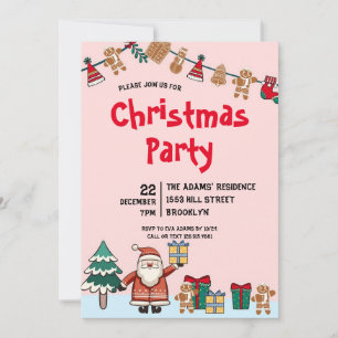 Invitation de fête de Noël en aquarelle